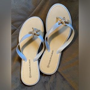 Charles Albert, size 8, cute and comfy, sparkly starfish sandals